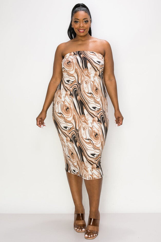 WILLOW TUBE DRESS, Brown / Brown, alternate image number 3