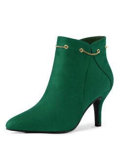POINTED TOE ZIP STILETTO HEEL BOOTIES
