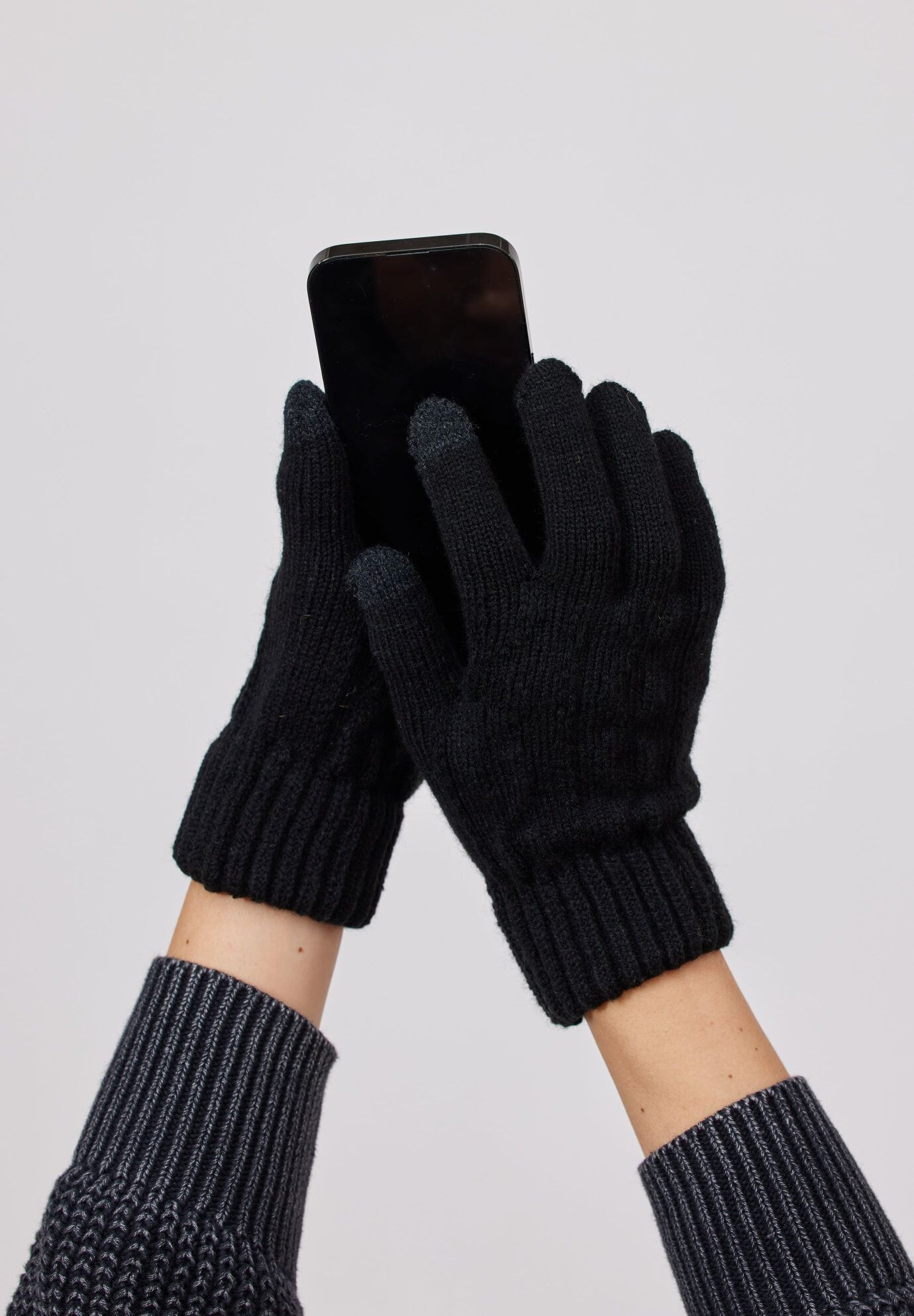 Frosty Touch Gloves, Black / Black, alternate image number 3