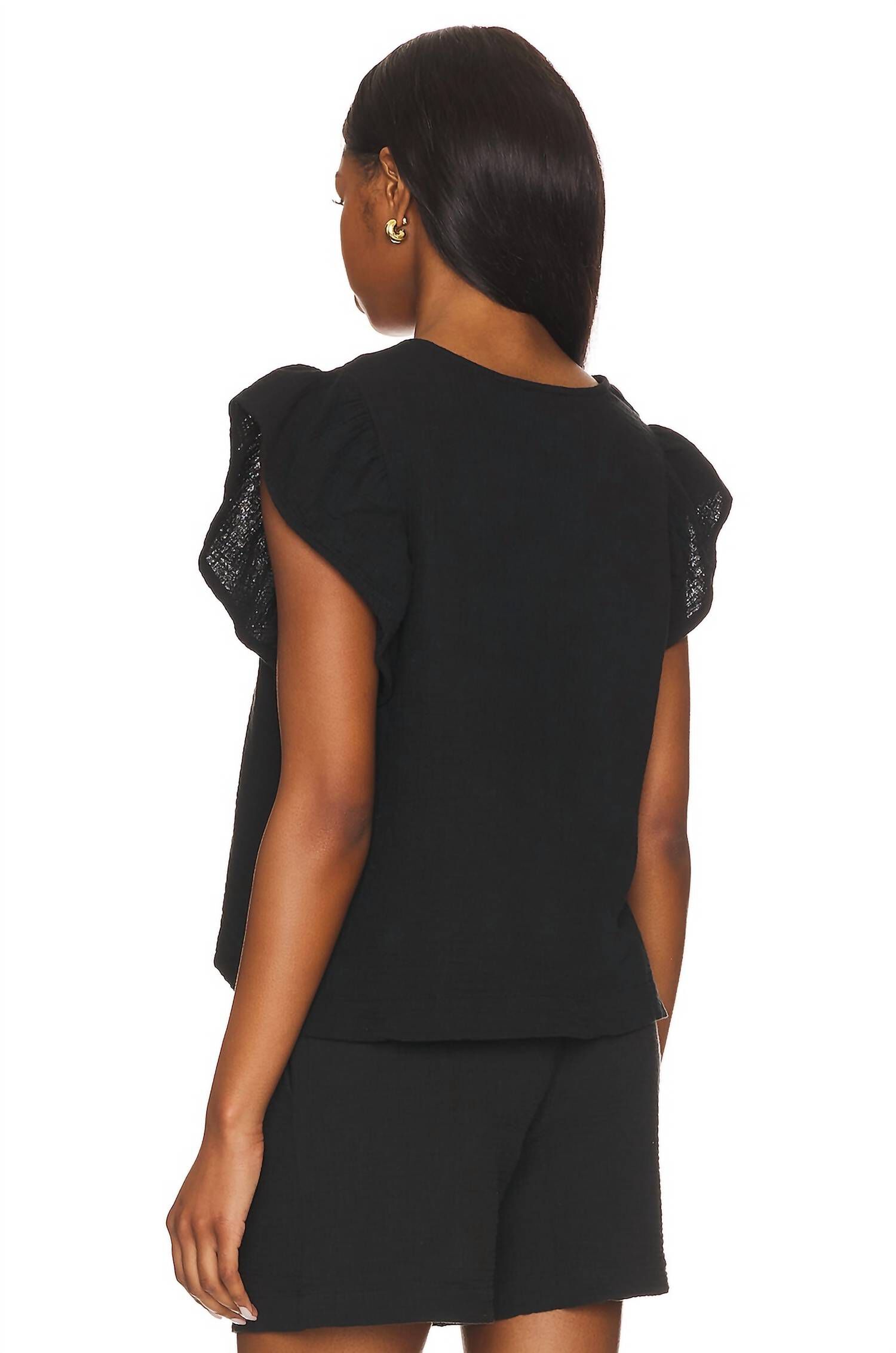 LELA TOP IN BLACK, Black / Black, alternate image number 2