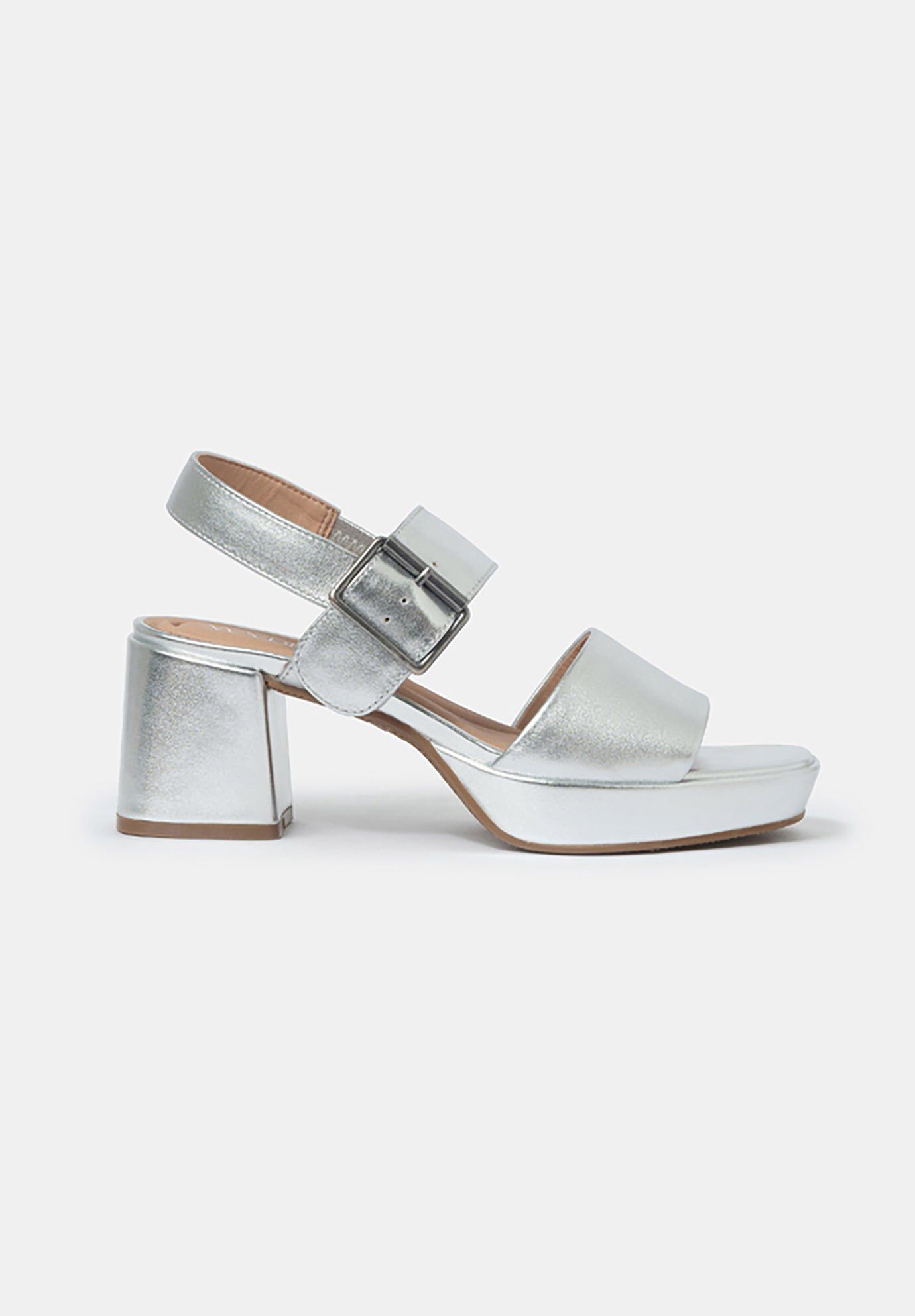 Monroe Two-Strap Platform Sandals, Silver / Silver, hi-res image number 0