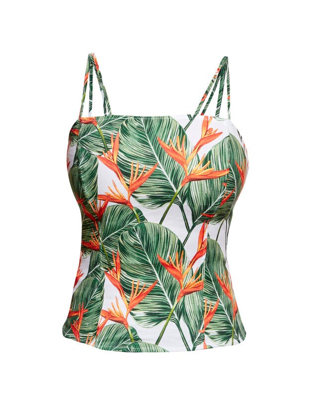 PUNTA CANA TOP, Punta Cana Print / Kelly Green, alternate image number null