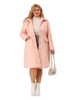 Peter Pan Collar Single Breasted Long Trench Peacoat