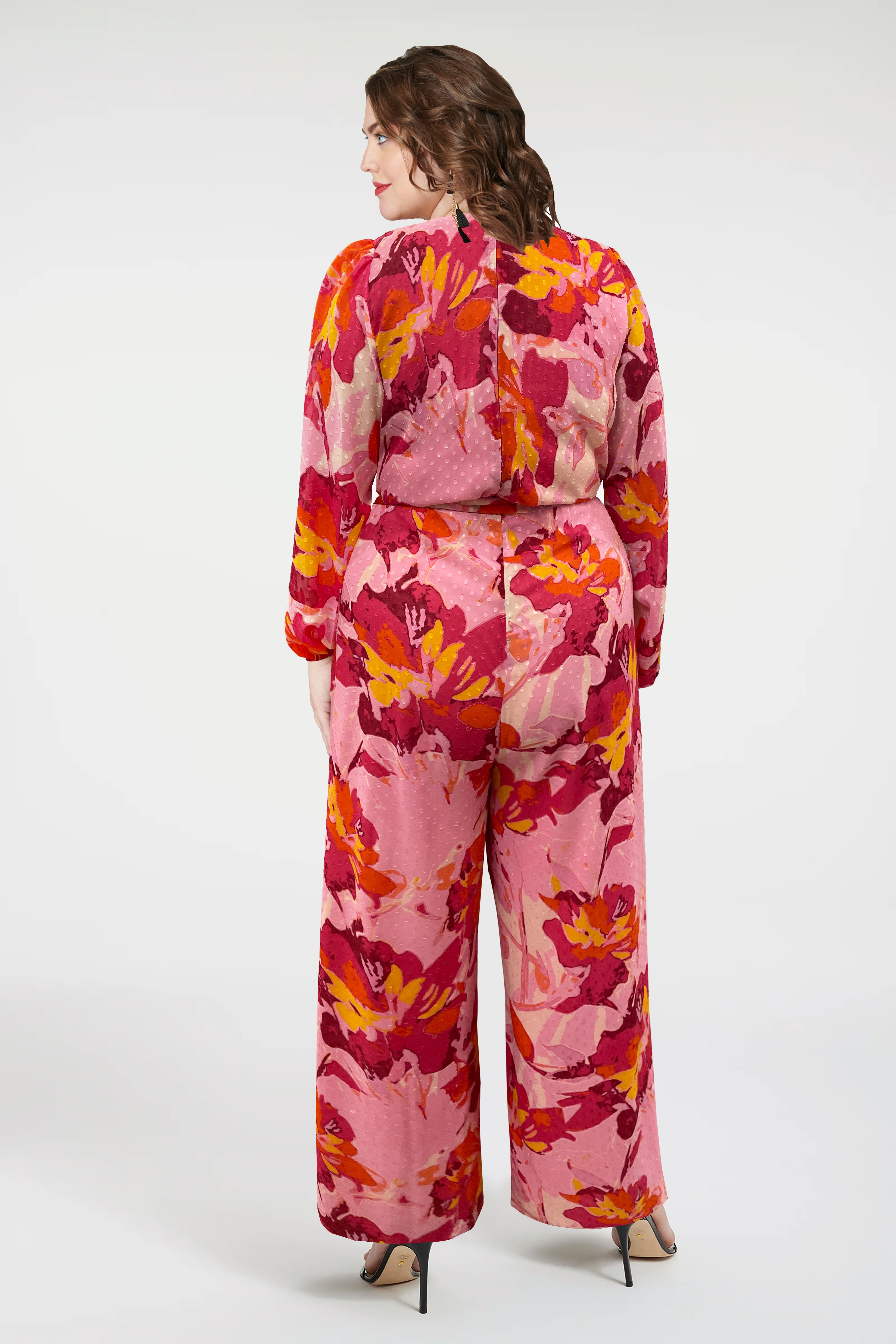 Floral Faux Wrap Jumpsuit, , alternate image number 2