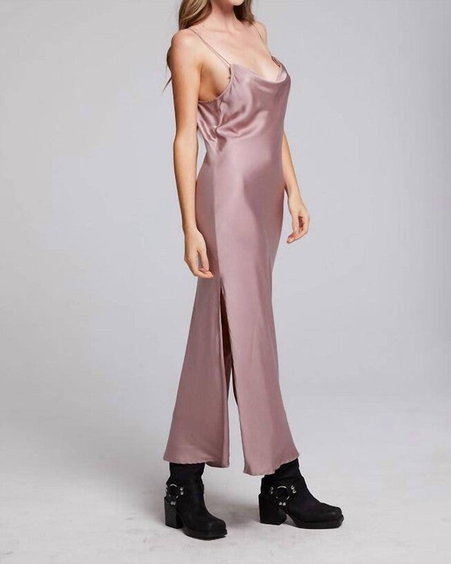 BLEEKER SILKY MIDI SLIP DRESS IN MAUVE, , alternate image number null