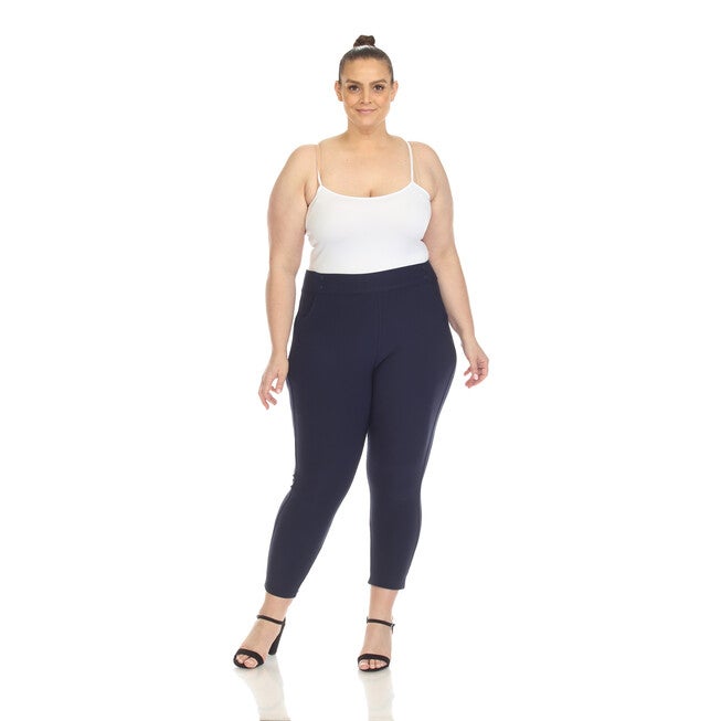 White Mark Super Soft Elastic Waistband Scuba Pants, , alternate image number null