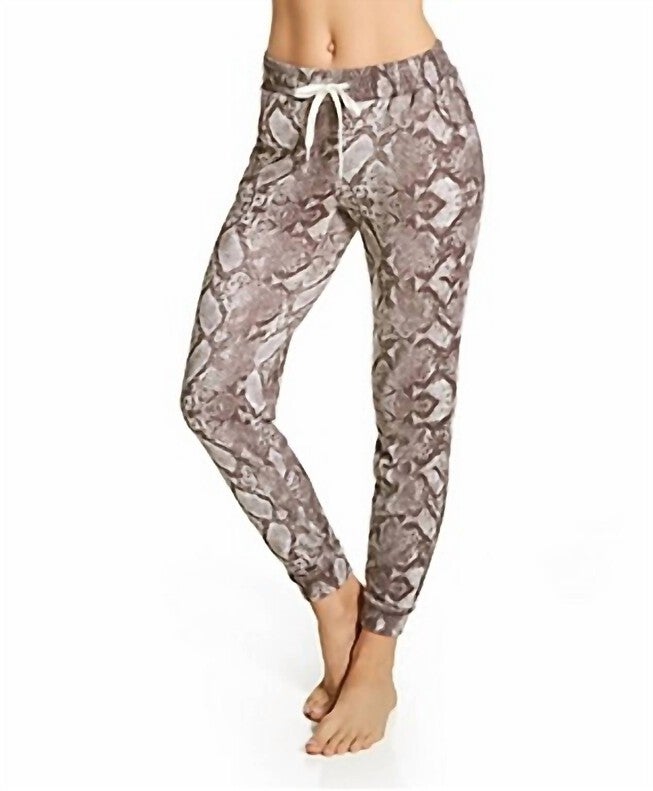 Snake Bite Feather Knit Jogger in Cocoa, , alternate image number null