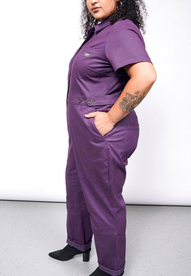 The Essential High Waisted Coverall, PLUM / Purple, alternate image number 1