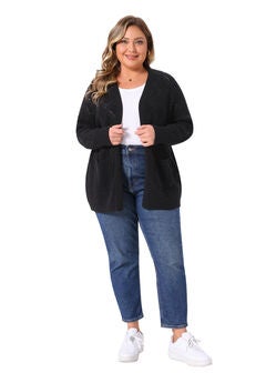 Fall Winter Long Sleeve with Pockets Knit Cardigans