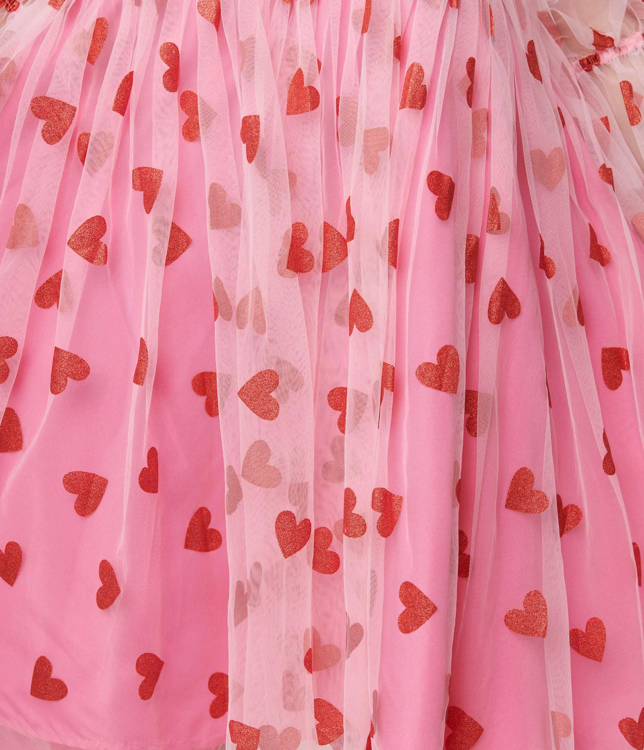 Smak Parlour Pink & Red Glitter Hearts Love Interest Babydoll Dress, Pink Red / Pink, alternate image number 3