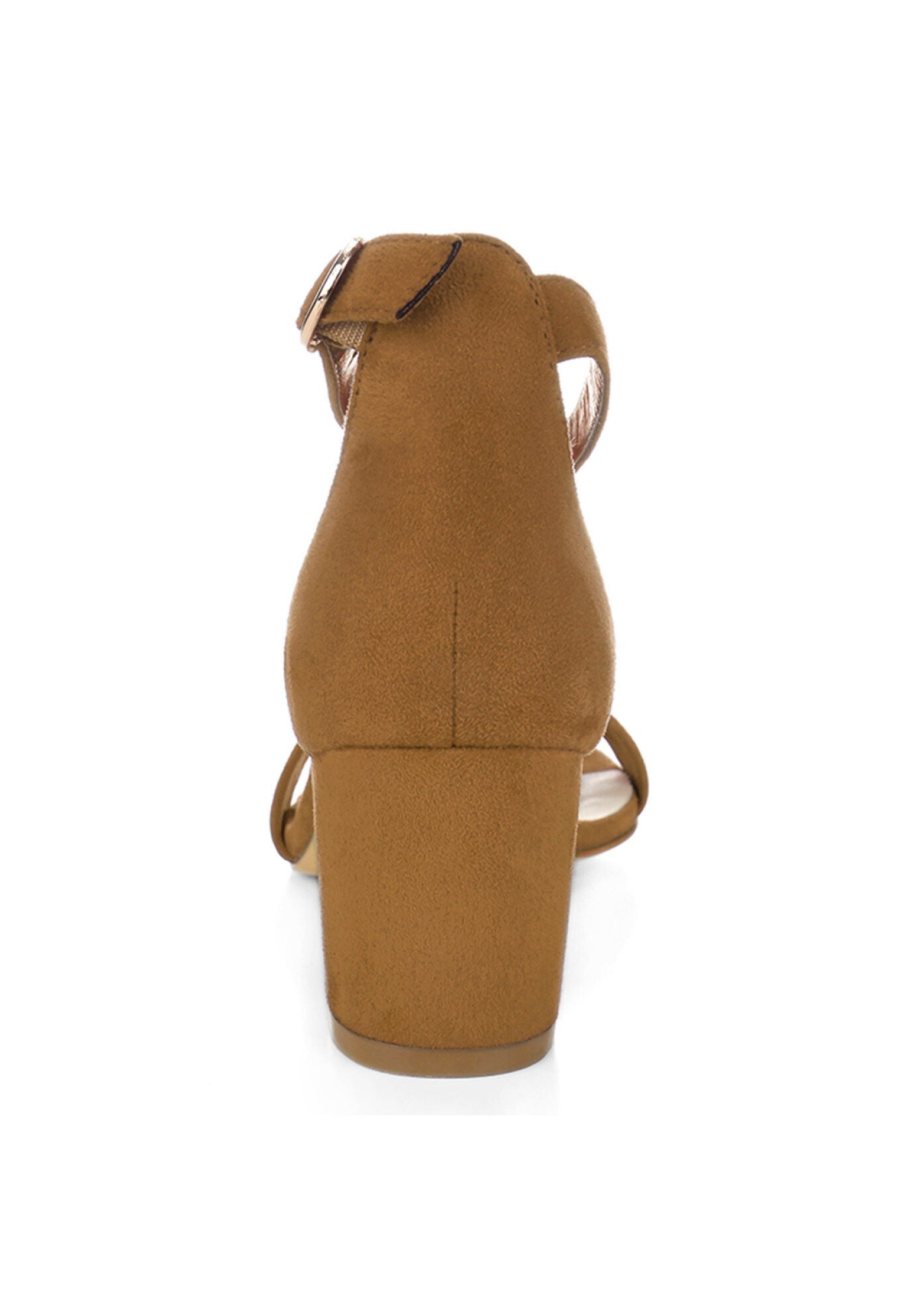 Mid Block Heel Ankle Strap Sandals, Brown / Brown, alternate image number 2