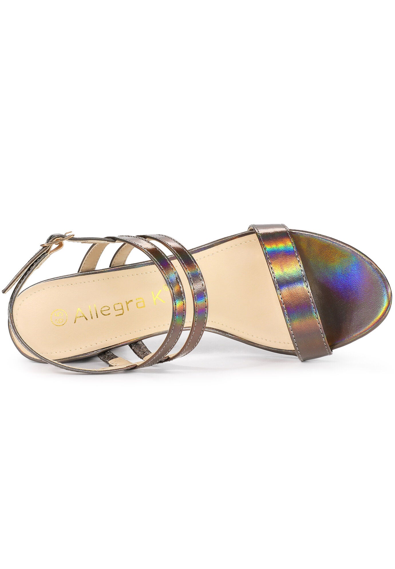 Slingback Block Heel Ankle Strap Sandal, Gunmetal / Charcoal Grey, alternate image number 3