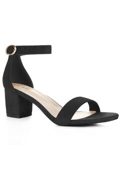 Mid Block Heel Ankle Strap Sandals