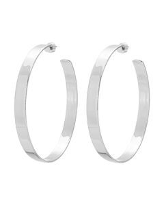 Large Flat Hoops Silver