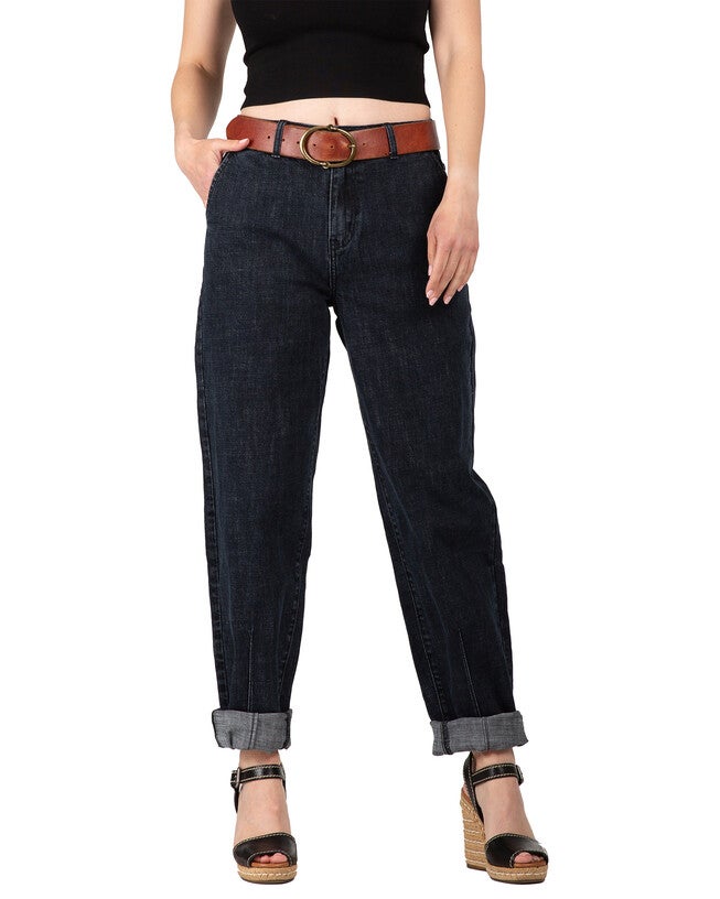 Zuma Women's Plus Size Tapered Trouser Pants, Black Stone / Black, hi-res image number 0