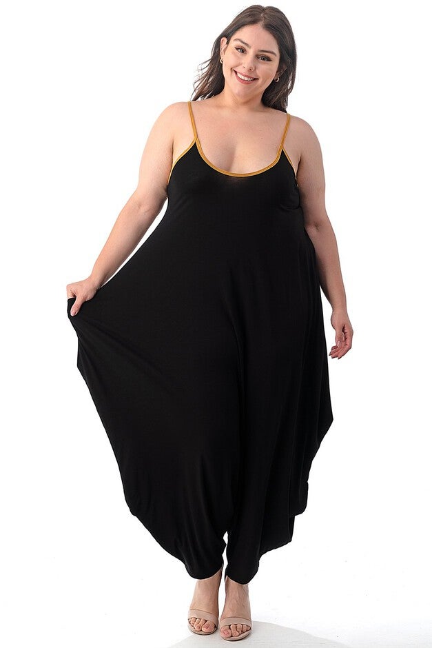 Quinn Pocket Jumpsuit, Black / Beige, alternate image number 1