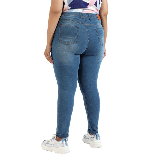 Women Light Blue Skinny Fit Denim Jeans, , alternate image number 7