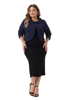 PETER PAN COLLAR CROP SHRUG JACKET