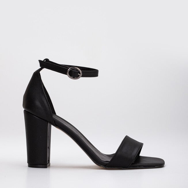 JESS - BLACK OPEN TOE BLOCK HEELS, BLACK / Black, hi-res image number 0