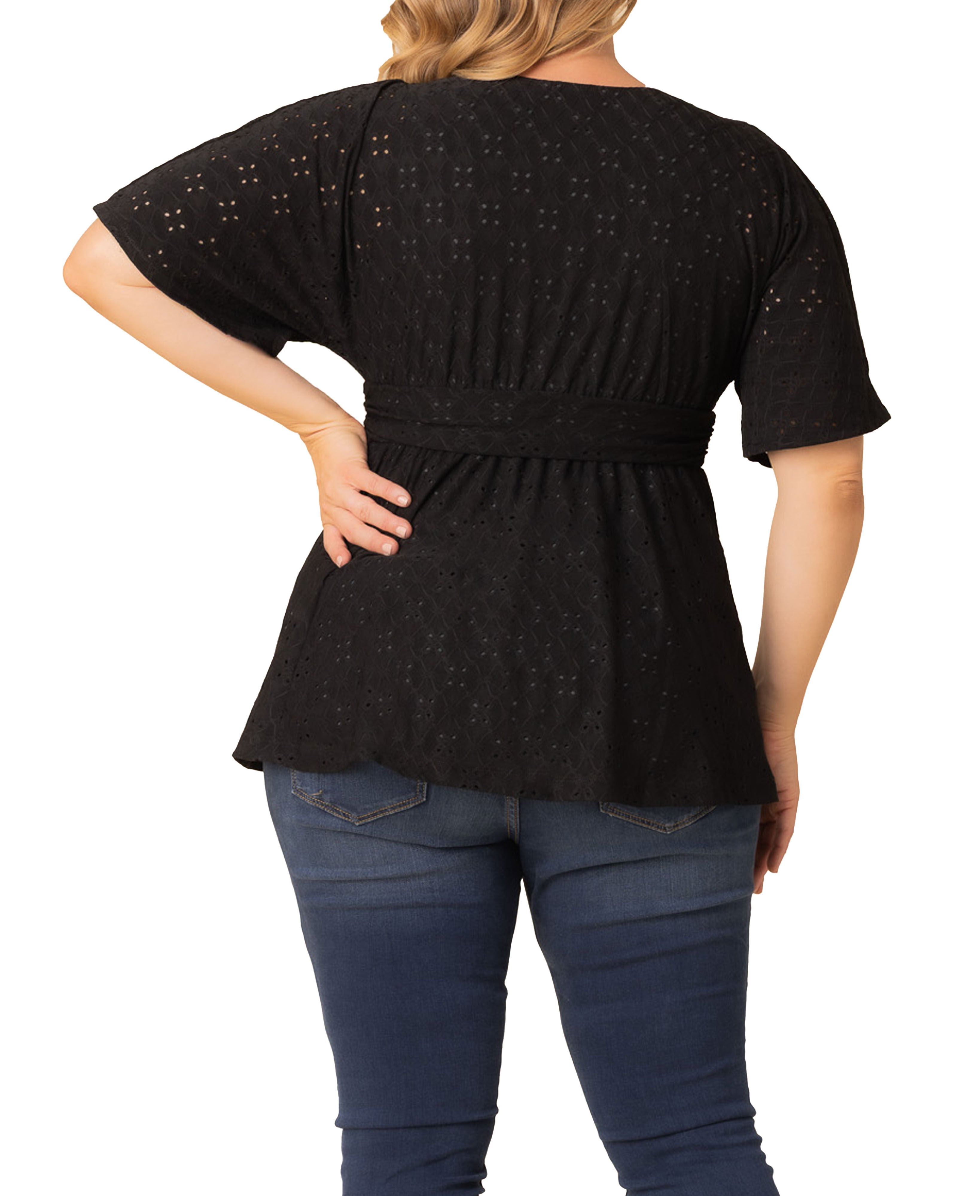 Sunny Day Eyelet Top, BLACK NOIR / Black, alternate image number 1