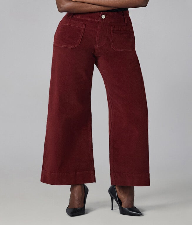 COLETTE-SR High Rise Wide Leg Jeans, Syrah Red / Red, hi-res image number 0