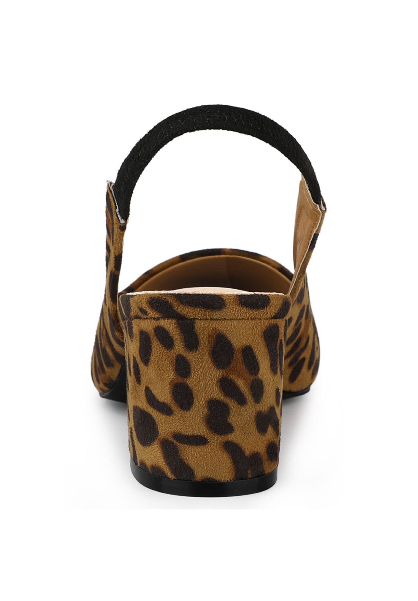 Pointed Toe Block Heel Pumps Slingback Heels, Leopard / Brown, alternate image number 2