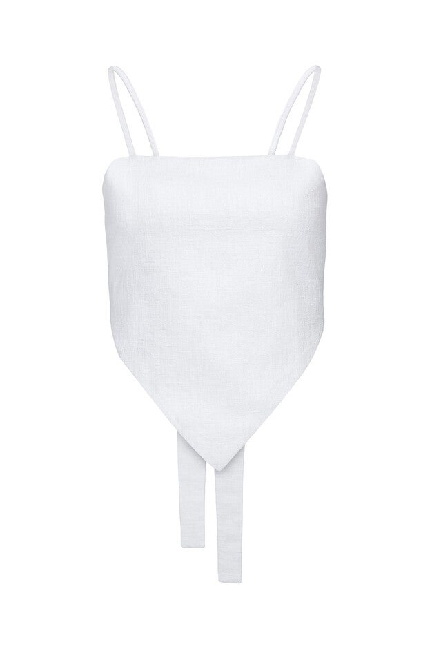 Handkerchief Tie Top, White / White, hi-res image number 0