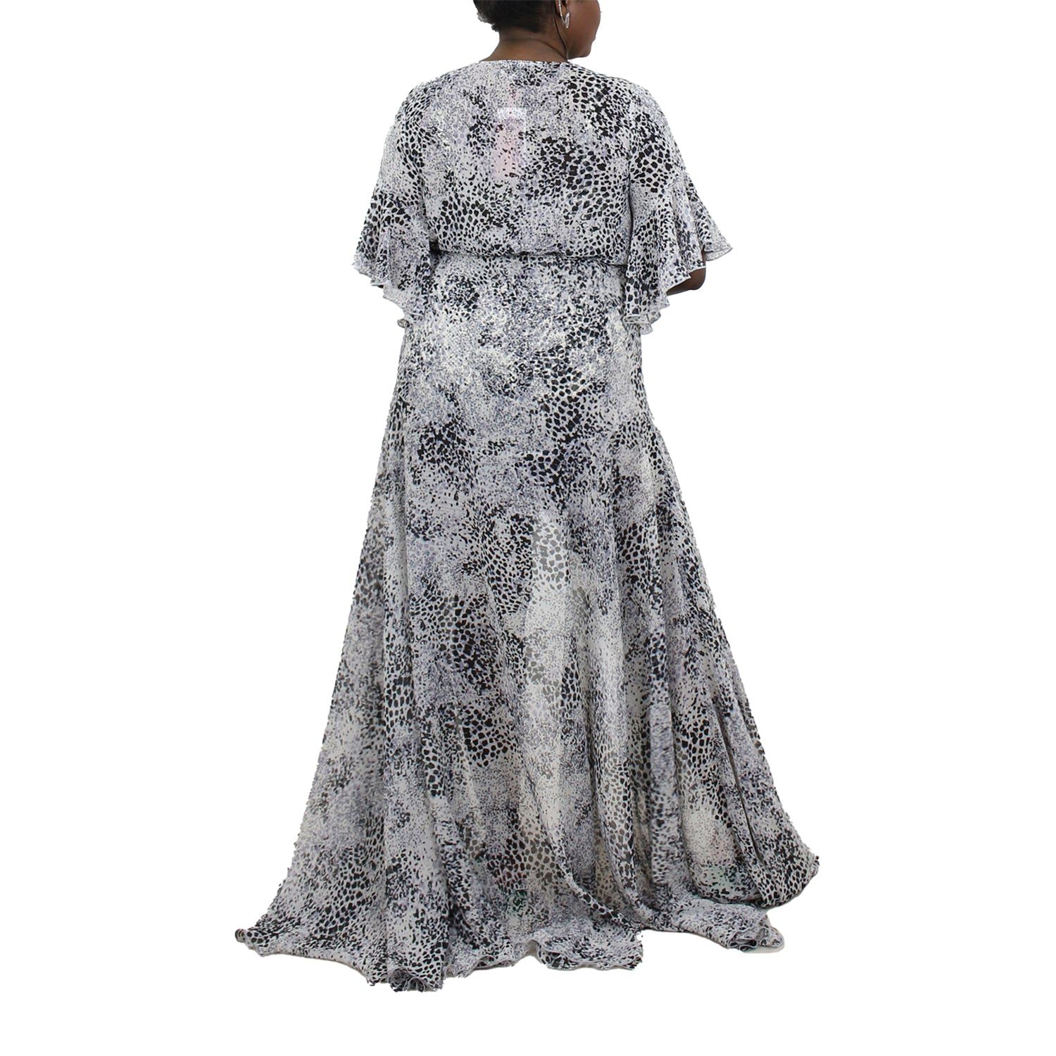 Korinne Standard Kaftan Black & White Cheetah Print, BlackWhite / Black, alternate image number 3