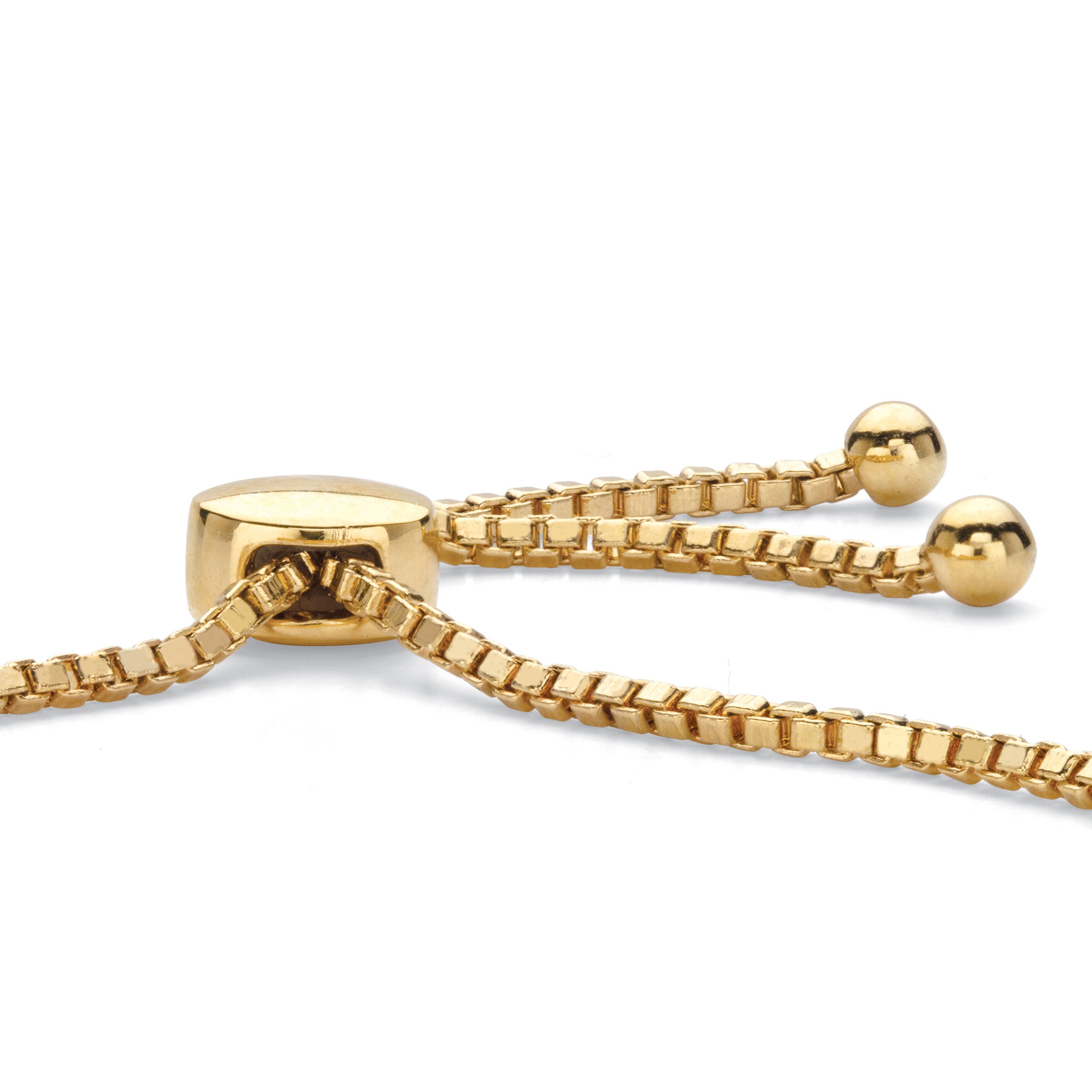 Diamond Accent Bar 18k Gold-Plated Adjustable Bolo Bracelet 9 inches, White / White, alternate image number 1