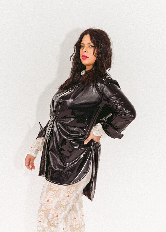 Patent Blouse, Black / Black, hi-res image number 0