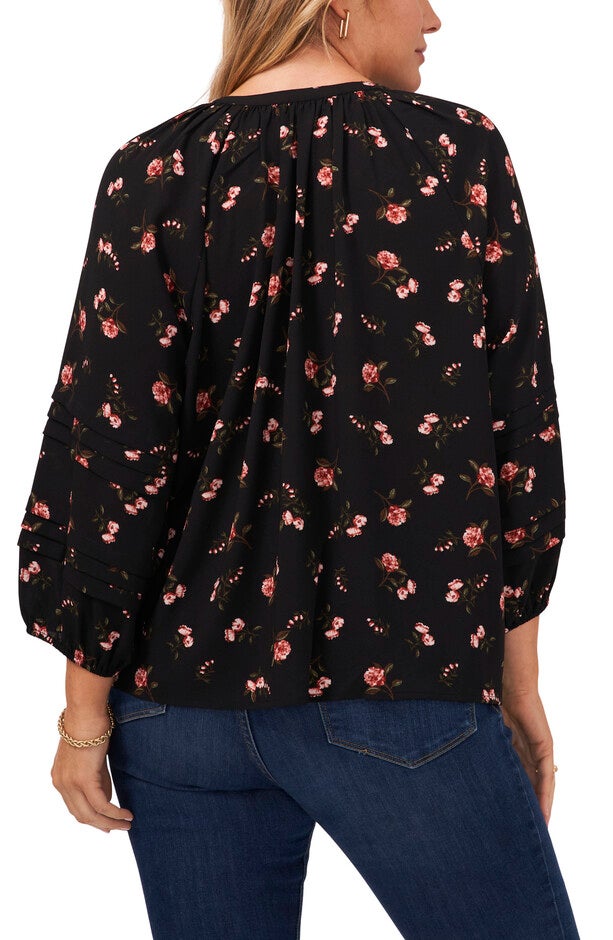 PINTUCK DETAIL SLV BUTTON FRONT TOP, , alternate image number 4