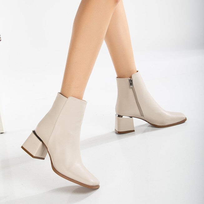 ODETTE - BEIGE ANKLE BOOTS, BEIGE / Beige, alternate image number 1