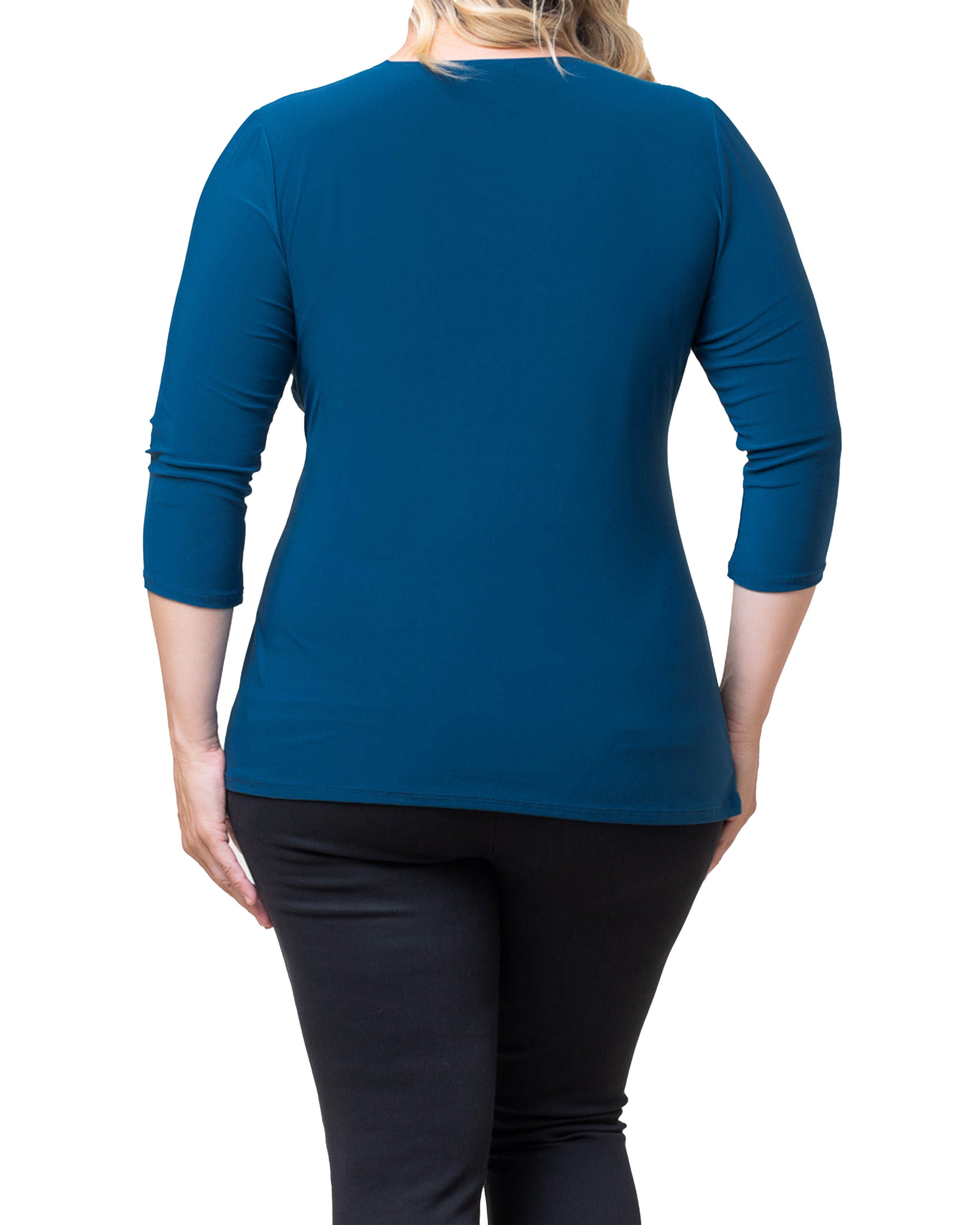 Femme Fatale Faux Wrap Top, AEGEAN BLUE / Teal, alternate image number 1