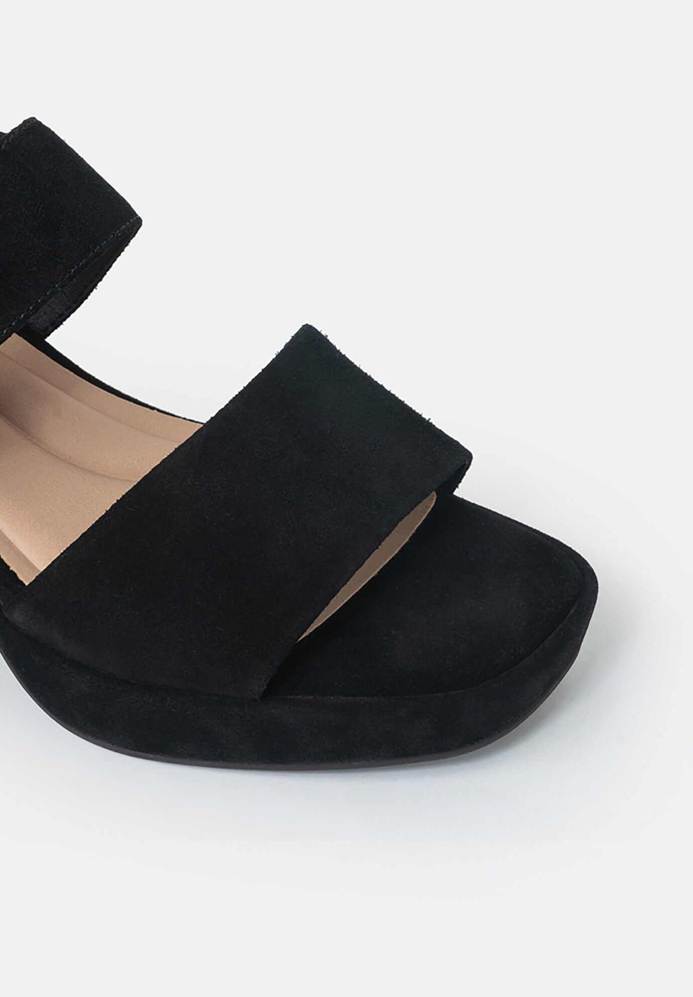 Monroe Two-Strap Platform Sandals, Black / Black, alternate image number 2