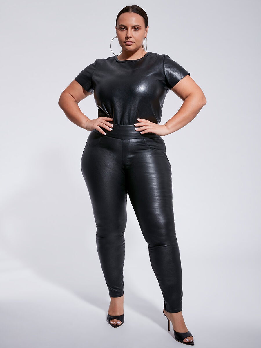 New Guard Recycled Leather Tee, Black / Black, alternate image number 4