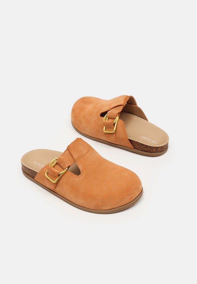 Sedona Closed Toe Mules, Almond / Burnt Orange, alternate image number 1