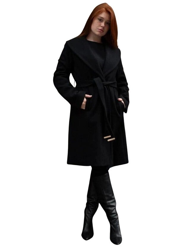 Hazel Coat Round Collar Belted Pockets, , alternate image number null
