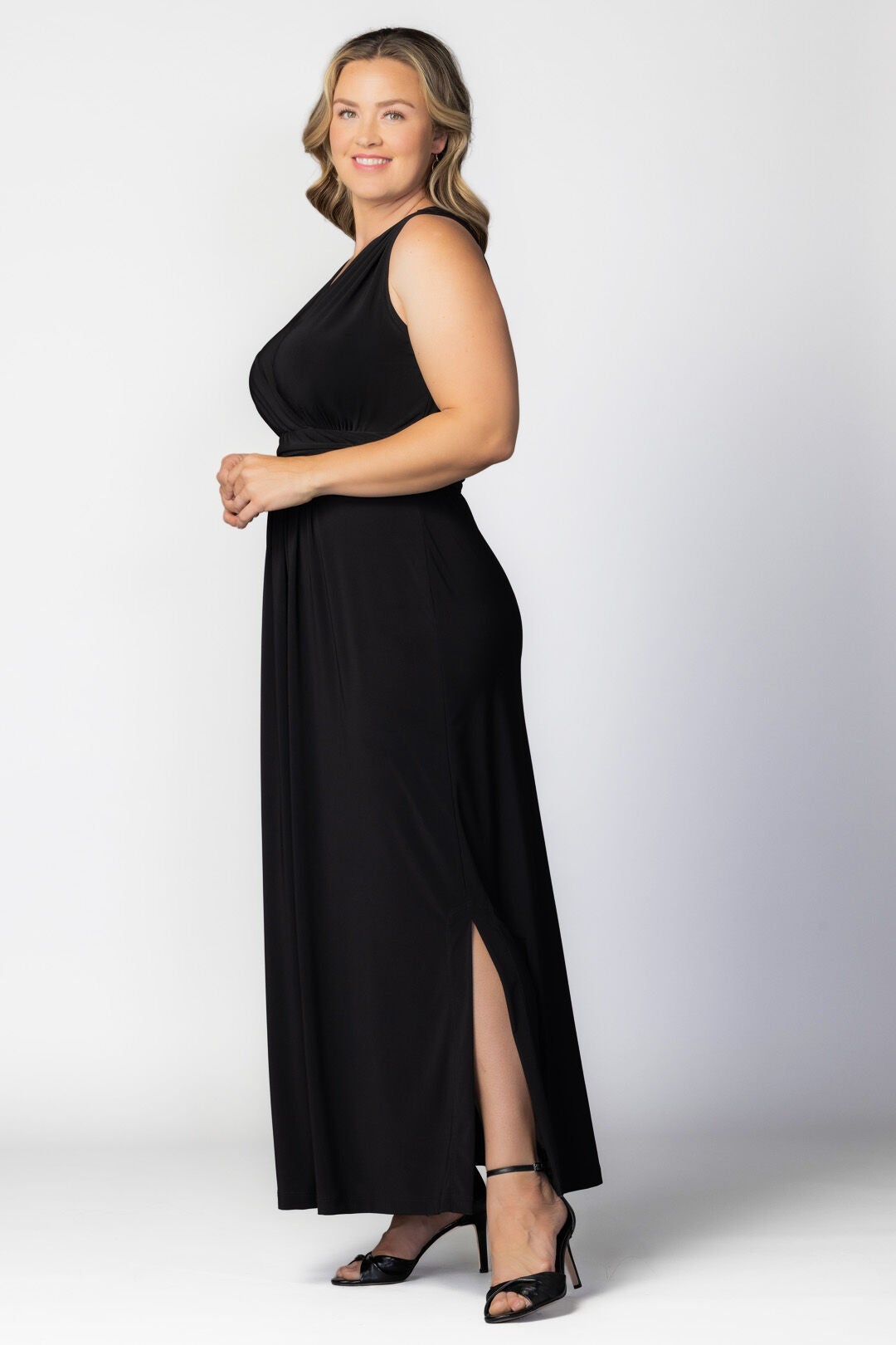 Daniela Sleeveless Maxi Dress, Black Noir / Black, alternate image number 3