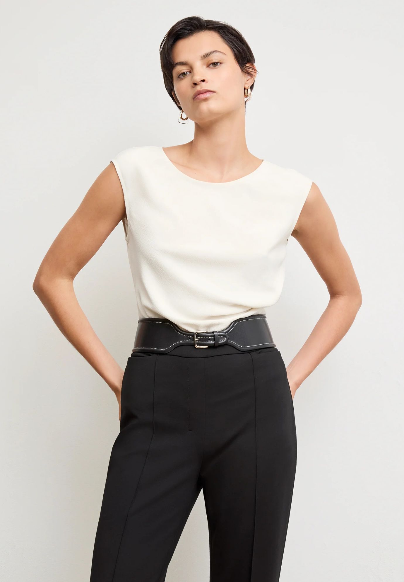 Hart Flare Trouser - Butter Ponte, Black / Black, alternate image number 1