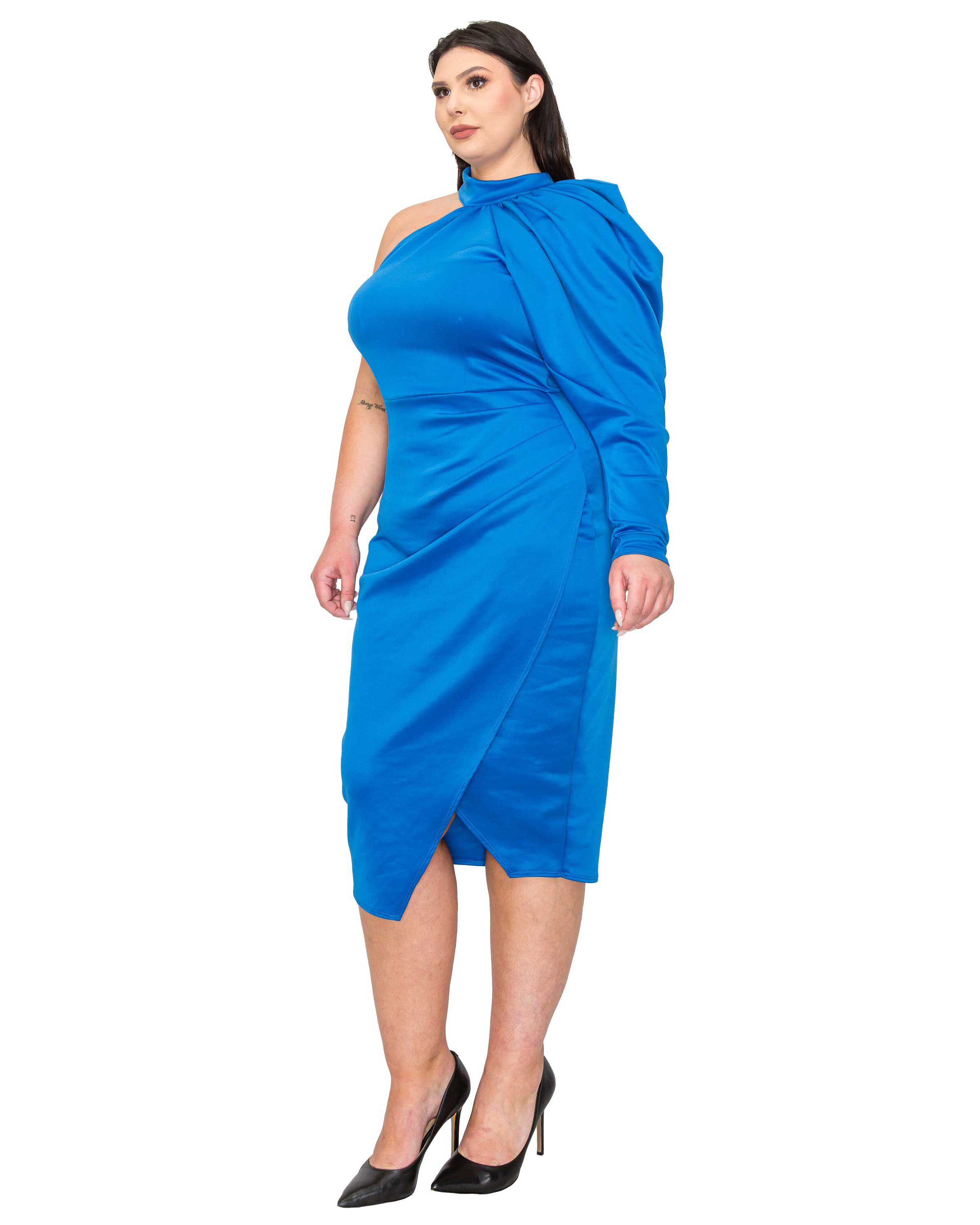 GIGI DRESS, Turquoise / Azure Blue, alternate image number 2