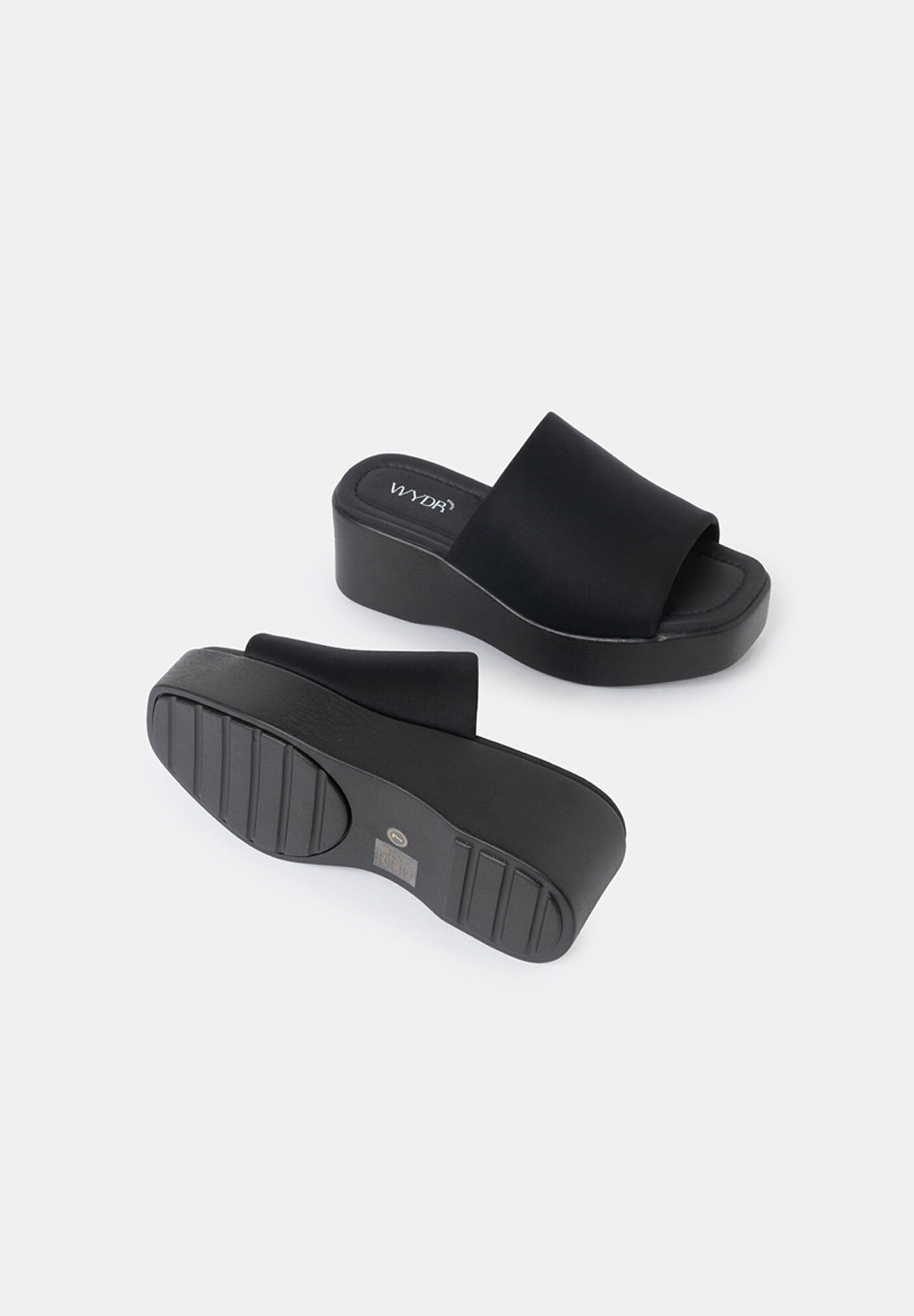 Mia Wedge Slides, Black / Black, alternate image number 3