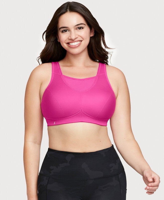 No-Bounce Camisole Sports Bra, Rose Violet / Raspberry, hi-res image number 0