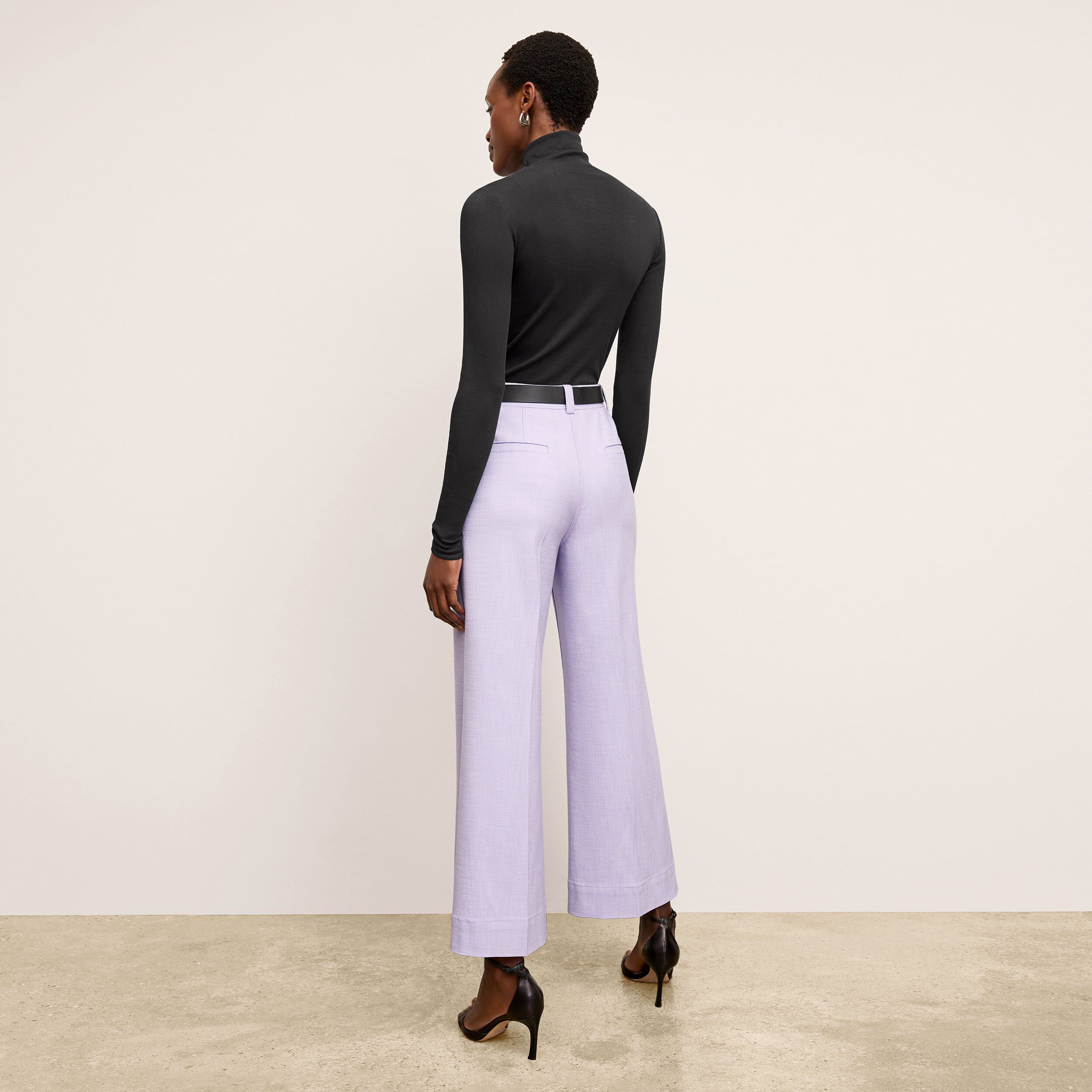 Axam Layering Turtleneck - Ribbed Pima Cotton, Black / Black, alternate image number 2