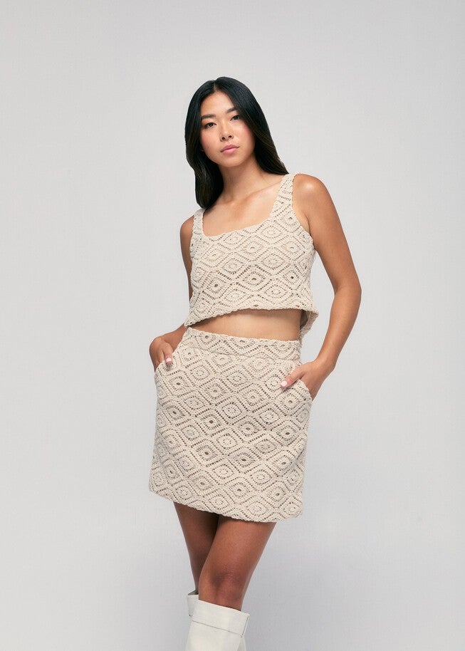 Crochet Tank Top, cream / Beige, alternate image number null