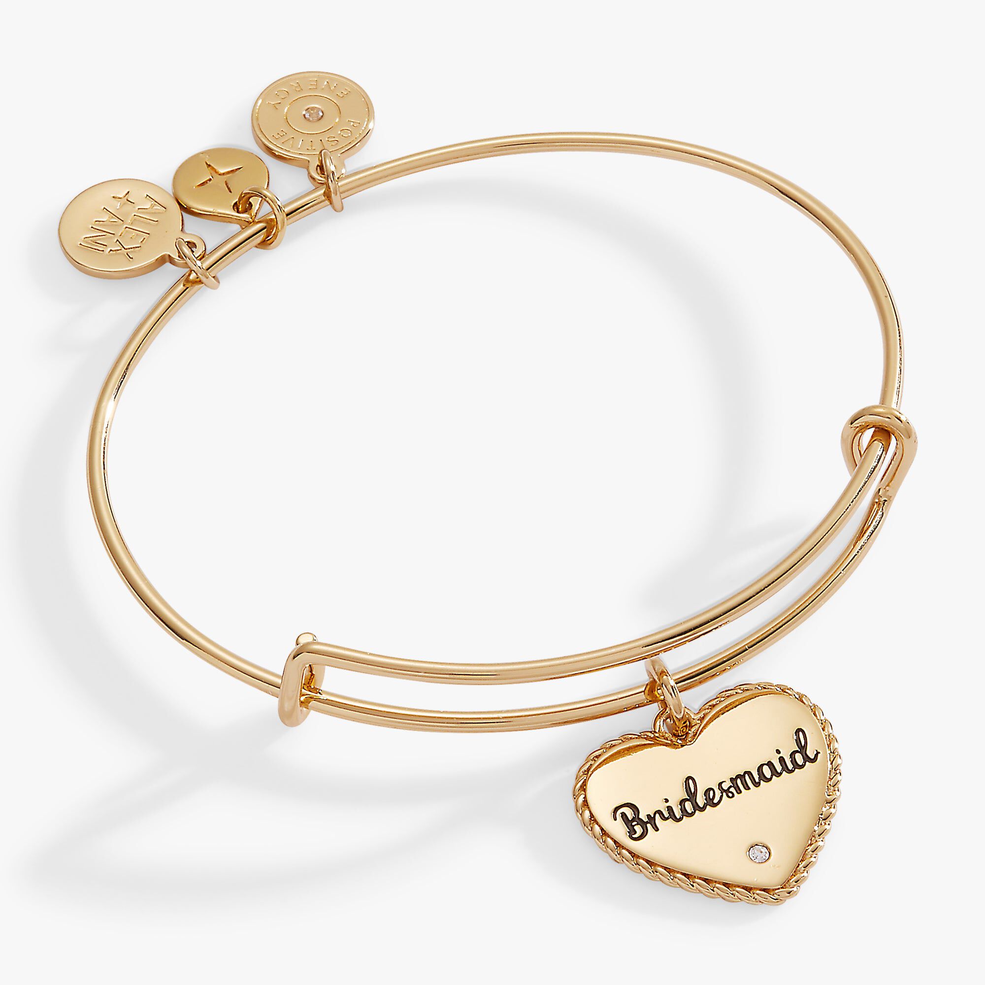 Bridesmaid Heart Bangle, Gold / Gold, hi-res image number 0