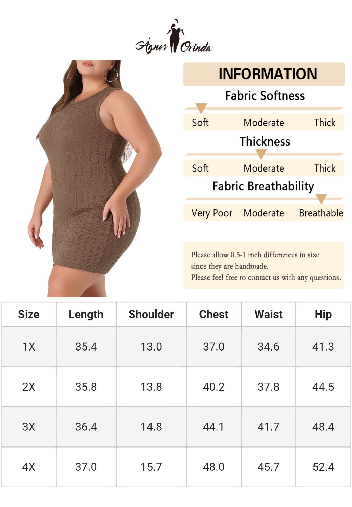 Sleeveless Ribbed Knit Bodycon Pencil Mini Tank Sweater Dress, Brown / Brown, alternate image number 4