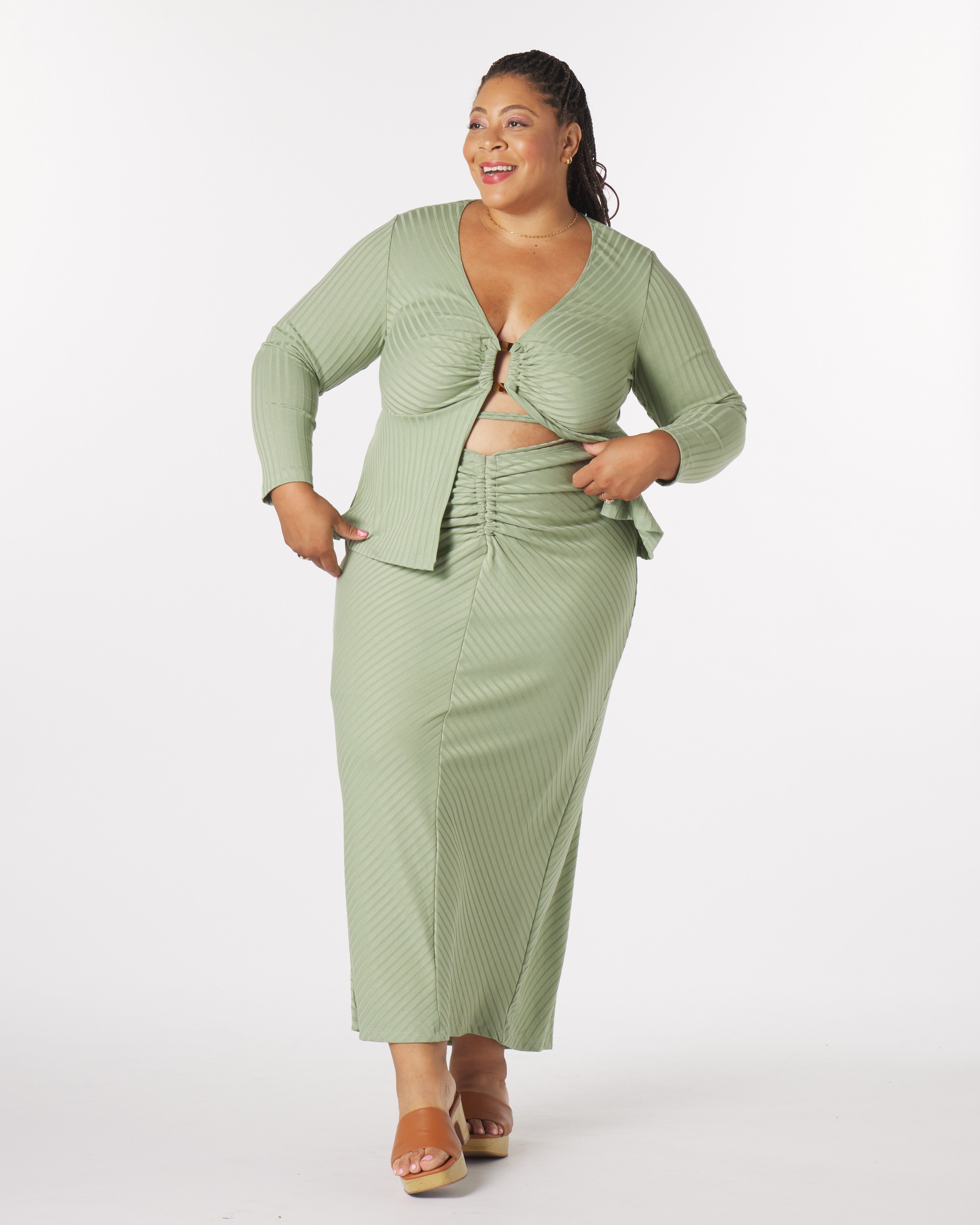 Luna Maxi Skirt, Sage / Sage Green, alternate image number 4