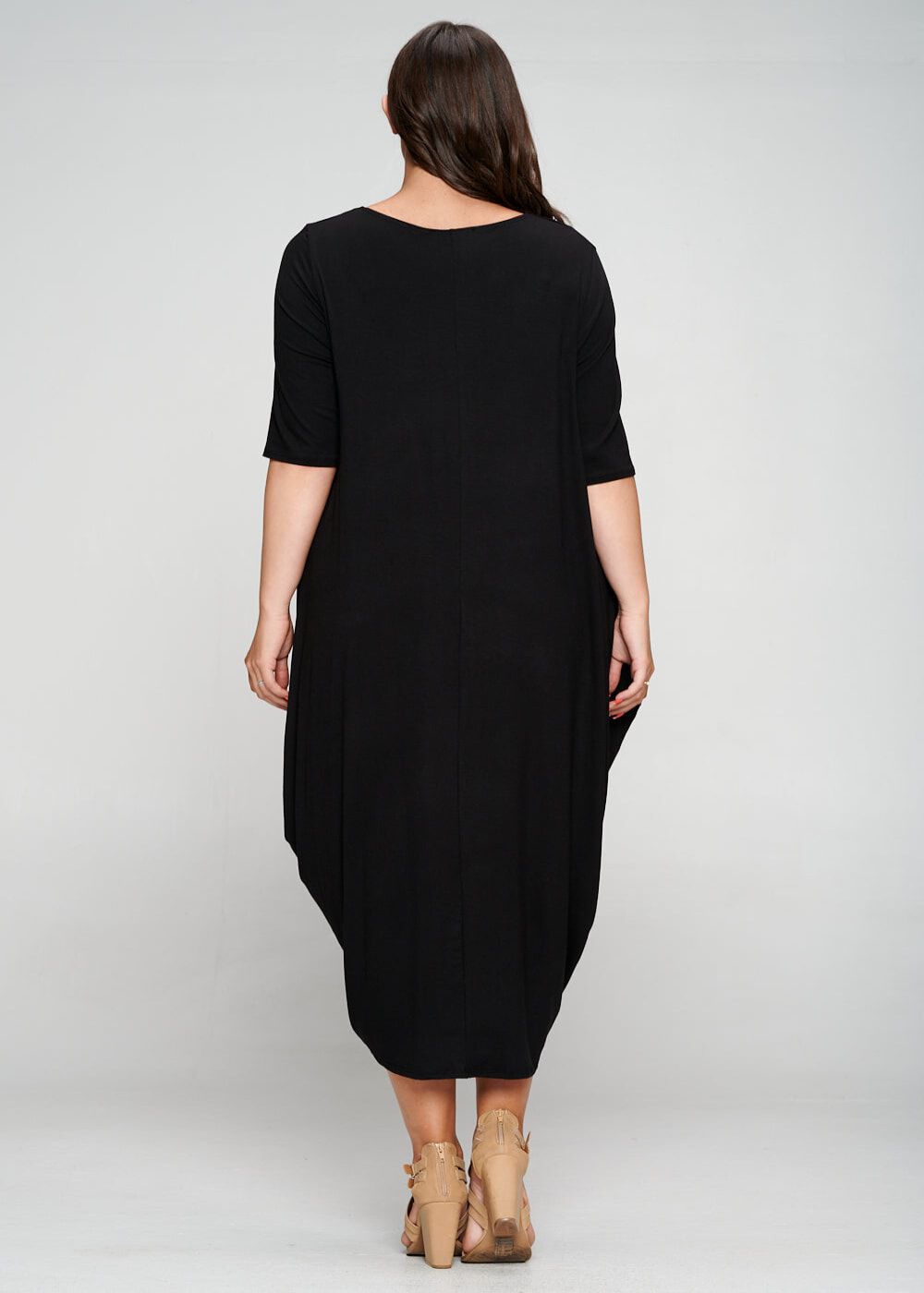 NEVAEH MIDI DRESS, Black / Black, alternate image number 1