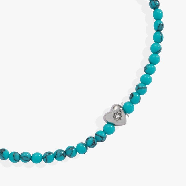 Heart Turquoise Mini Stretch Bracelet, Turqouise / Turquoise, alternate image number 1