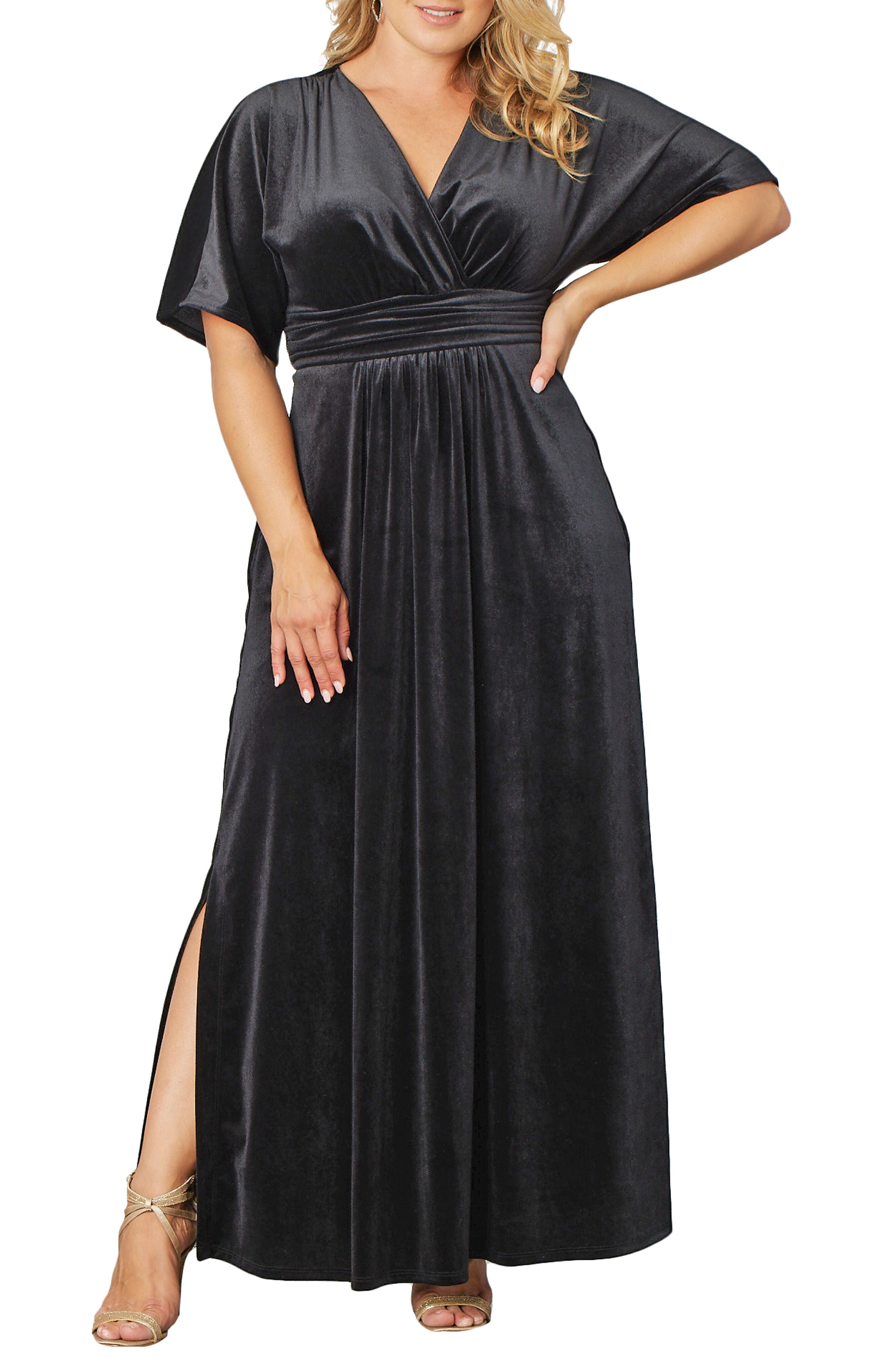 Verona Velvet Evening Gown, ONYX / Black, hi-res image number 0